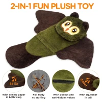 5-Pack Interactive and Durable Dog Squeak Toys for All Breed Sizes, No Stuffing Plush Crinkle Chew Toys, 16" L x 13" W x 1" H, Multicolor(m-8)