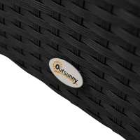 Outsunny 4-Piece Rattan Wicker Furniture Set, Outdoor Cushioned Conversation Furniture with 2 Chairs, Loveseat, and Glass Coffee Table, White(m-8)