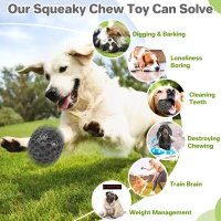 Tough Chew Toys with Teeth Cleaning Texture, High Elasticity, Squeaky Dog Balls for Aggressive Chewers, 3" L x 3" W x 3" H, Black(m-5)