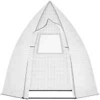 Outsunny 63" x 54" x 71" Greenhouse Portable Hot House for Plants with Zipper Door and Mesh Window for Outdoor, Garden, Patio, White(m-2)