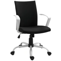 Vinsetto Linen Mid Back Office Chair With Tilt Function, Swivel Computer Chair, Black(m-2)