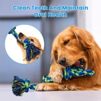 2 Pack Tug of War Toy with Teeth Cleaning Feature, Heavy Duty Dog Rope Toys for Large Breed Chewers, 6" L x 6" W x 2" H, Green+Red(m-4)