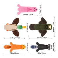 5-Pack Interactive and Durable Dog Squeak Toys for All Breed Sizes, No Stuffing Plush Crinkle Chew Toys, 16" L x 13" W x 1" H, Multicolor(m-3)