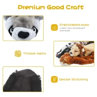 5-Pack Dog Durable Squeak Toys Bundle with Squeakers, No Stuffing Plush Chew Toys for Small to Large Breeds, 18" L x 4" W x 1" H, Multicolor(m-8)