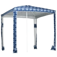 Outsunny Beach Umbrella, 6.5' Easy-Assembly Sun-Shade Shelter with Sandbags and Carry Bag, Cool UV50+, Dark Blue(m-11)