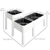 Outsunny 46'' x 34'' x 33'' Elevated Planter Box with Legs, DIY Wooden Raised Garden Bed with Non-woven Liner, Freestanding Plant Stand for Vegetables, Herb and Flowers(m-3)