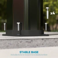 Outsunny 9.2 Gallon Slolar Heated Outdoor Shower with 2 Free-Rotating Shower Heads and Foot Showers for Poolside Beach Spa, 7.1ft(m-8)