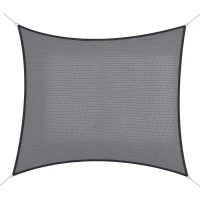 Outsunny 10ft x10ft Square Canopy Sun Sail Shade Garden Cover UV Protector Outdoor Patio Lawn Shelter with Carrying Bag Grey(m-2)