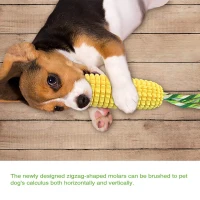 Carllg Indestructible Dog Chew Toy for Aggressive Chewers, Squeaky Interactive Corn Stick for Small to Large Breeds, 6" L x 2" W x 2" H, Yellow(m-4)