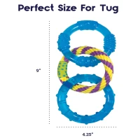 Petstages Orka Dental Links Dog Chew Toy with ORKA Material, Textured Design for Teeth Cleaning, Gum Massage, 9" L x 4" W x 1" H, Multicolor(m-3)