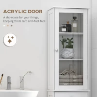 kleankin Tall Bathroom Cabinet, Bathroom Storage Cabinet with Drawers, 2 Doors and Adjustable Shelves, White(m-5)