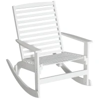 Outsunny Patio Rocking Chair Non-slip Porch Rocker for Balcony Garden Terrace Bamboo White(m-2)