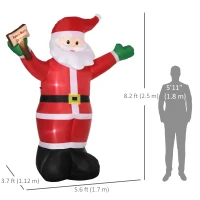 Outsunny 8ft Inflatable Christmas Santa Claus Holds Light Sign of Blessings, Blow-Up Outdoor LED Yard Display for Lawn Garden Party(m-3)