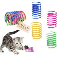12-Piece Cat Spiral Spring Toy Set, Interactive and Durable Heavy Plastic Springs for Swatting, Biting, Hunting, 2" L x 1" W x 1" H, Multicolor(m-2)
