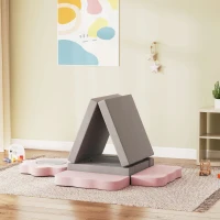 Qaba 12-Piece Climbing Toys for Toddlers with Ball Pit (Balls not Included), Indoor Climb and Crawl Activity Play Set, Grey(m-10)
