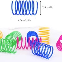 12-Piece Cat Spiral Spring Toy Set, Interactive and Durable Heavy Plastic Springs for Swatting, Biting, Hunting, 2" L x 1" W x 1" H, Multicolor(m-3)