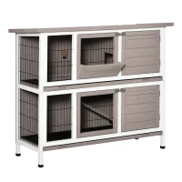 PawHut Indoor/Outdoor Rabbit Hutch, Quick Feeding(m-1)
