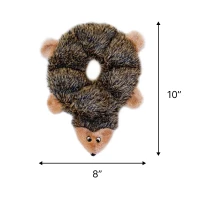 Durable Dog Toy with Fun Hedgehog Design, No Stuffing Squeaky Plush for Small and Medium Dogs, 10" L x 8" W x 1" H, Brown(m-3)