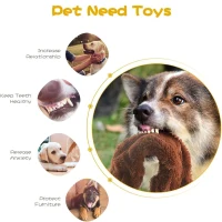 5-Pack Dog Durable Squeak Toys Bundle with Squeakers, No Stuffing Plush Chew Toys for Small to Large Breeds, 18" L x 4" W x 1" H, Multicolor(m-7)