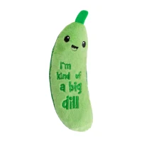 Catstages Crunchy Pickle Kicker Toy with Catnip, Dental Mesh, Plush and Crinkle Cat Toy for Kicking, Tossing, 6.5" L x 2" W x 1.5" H, Green(m-2)