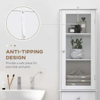 kleankin Tall Bathroom Cabinet, Bathroom Storage Cabinet with Drawers, 2 Doors and Adjustable Shelves, White(m-7)