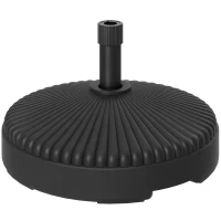 Outsunny Round Patio Umbrella Base Holder, Heavy Duty Outdoor Umbrella Stand Base, Filled Up to 62lbs with Stand or 51lbs with Water for Garden, Poolside, Black(m-11)