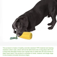 Carllg Indestructible Dog Chew Toy for Aggressive Chewers, Squeaky Interactive Corn Stick for Small to Large Breeds, 6" L x 2" W x 2" H, Yellow(m-6)