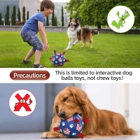 Interactive Dog Soccer Ball Toy with Straps, Convenient Package, Durable Water Toy for Small to Medium Dogs, 6" L x 6" W x 6" H, Blue+Red(m-6)