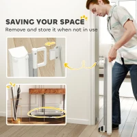 PawHut Retractable Pet Safety Barrier Gate, Flexible and Extensible for Stairways Doorways Hallways, Grey(m-5)