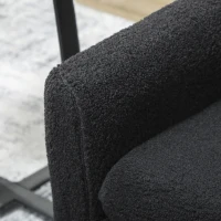 HOMCOM Fabric Accent Chair, Modern Upholstered Armchair with Wood Legs and Wide Padded Seat, Black(m-10)