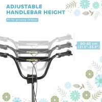 Aosom Dual Brakes Kick Scooter 12-Inch Inflatable Front Wheel Ride On Toy for Age 5+, Blue(m-4)