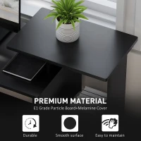 HOMCOM Computer Desk with Sliding Keyboard Tray Storage Drawer Shelf Home Office Workstation Black(m-5)