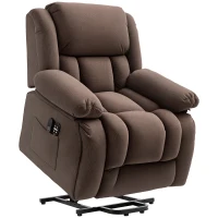 HOMCOM Overstuffed Power Lift Recliner Chair with Vibration Massage and Heat, Side Pockets, Pocket Spring, for Adults, Brown(m-11)