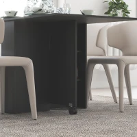 HOMCOM Foldable Dining Table with Storage Shelves, Drop Leaf, and Rolling Wheel(m-10)