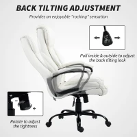 Vinsetto Massage Office Chair, High Back Executive Office Chair with 6-Point Vibration, Adjustable Height, White(m-7)