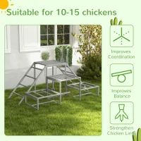 PawHut Chicken Roost Toys for Chickens Hens, Coop Accessories with Wood Stand, Ladder Platforms, for 10-15 Chickens(m-7)