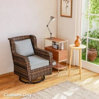 Outsunny 2-Piece Patio Chair Cushions with Ties, UPF50+ Seat Patio Cushions Set for Garden Furniture, Light Grey(m-10)