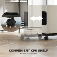 HOMCOM 61.6" L Shaped Gaming Desk with Power Outlets & LED Lights, Computer Desk with Monitor Stand and CPU Shelf, Black(m-8)