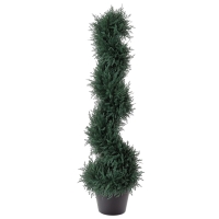Outsunny 3FT Topiary Artificial Faux Cedar Tree Spiral Fake Plant, Pre-potted & Features High-Quality Detailed Look for Indoor or