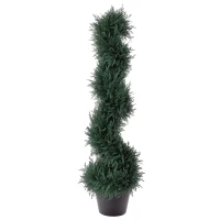 Outsunny 3FT Topiary Artificial Faux Cedar Tree Spiral Fake Plant, Pre-potted & Features High-Quality Detailed Look for Indoor or(m-1)