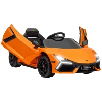 Qaba Lamborghini Revuelto Licensed 12V Kids Ride on Car Electric Car w/ Hydraulic Doors, Remote, Transport Wheels, Orange(m-11)
