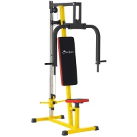Soozier Chest Fly and Chest Press Machine for Back, Pectoral, Rear Deltoid and Shoulder Training, Yellow(m-11)