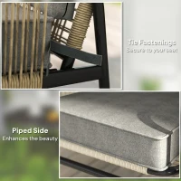 Outsunny 2-Piece Patio Chair Cushions with Ties, UPF50+ Seat Patio Cushions Set for Garden Furniture, Light Grey(m-7)