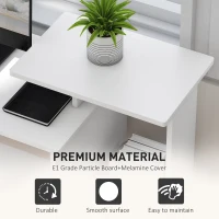 HOMCOM Computer Desk with Sliding Keyboard Tray Storage Drawer Shelf Home Office Workstation White(m-5)