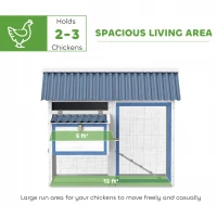 PawHut 55.5" Wooden Chicken Coop with Run Box, Nesting Box, Removable Tray, Ramp, Outdoor Backyard for 2-3 Chickens, White(m-4)