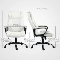 Vinsetto Massage Office Chair, High Back Executive Office Chair with 6-Point Vibration, Adjustable Height, White(m-3)