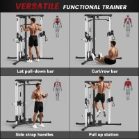 Soozier Multifunctional Home Gym Machine with Pull Up Bar, 15-Position Adjustable Strength Training Workout Station(m-4)