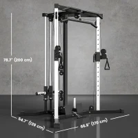 Soozier Multifunctional Home Gym Machine with Pull Up Bar, 15-Position Adjustable Strength Training Workout Station(m-3)