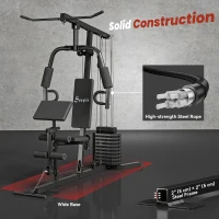 Soozier Multi-Exercise Home Gym Station with 99lbs Weight Stack, for Full Body Workout(m-6)