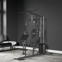 Soozier Multi-Exercise Home Gym Station with 99lbs Weight Stack, for Full Body Workout(m-8)